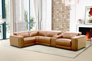 brown sectional electric recliner sofa