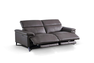 2 seater brown leather recliner sofa madeline