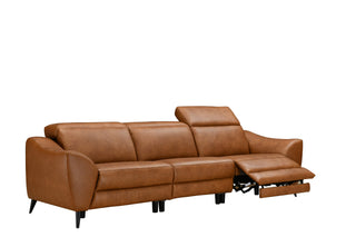 abby electric recliner sofa elegant top grain leather design
