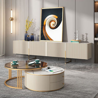 ada tempered glass coffe table stone top