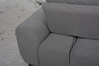 adjustable backrest light grey fabric sofa