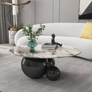 amalfi round stone coffee table modern design