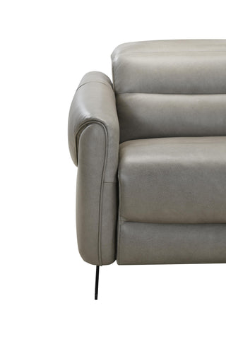 Gray leather sofa on a white background