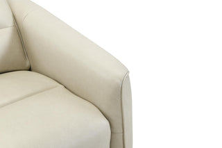 Beige leather sofa corner on a white background