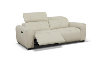 Beige recliner sofa on a white background