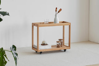 arte glass top oak side table