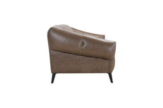 brown full leather sofa side detail