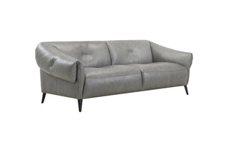 Gray sofa on a white background side view