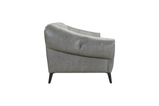 grey full leather sofa side view