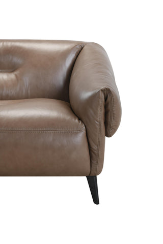 Brown leather sofa corner on a white background