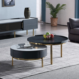 black round nesting coffee table neri