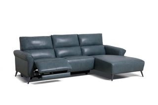 blue l shape 270cm side view reclined ivy