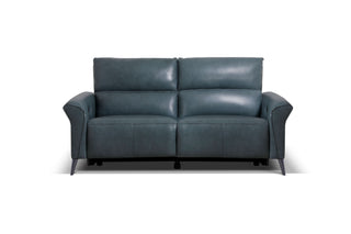 blue leather electric recliner sofa