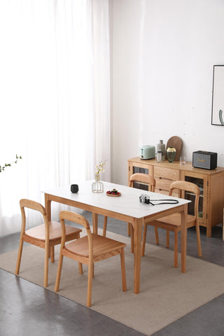 bruno modern wood dining table white top