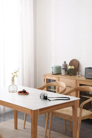 bruno oak wood modern dining table stylish