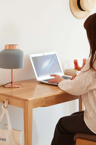 cadiz oak study table rounded corners