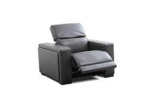 candy black leather recliner armchair