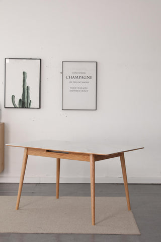 carlo extendable wood dining table heat proof surface