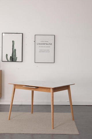 carlo extendable wood dining table stain resistant top