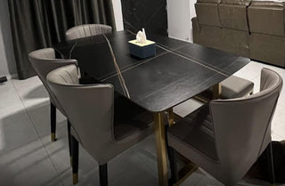 carol black marble dining table