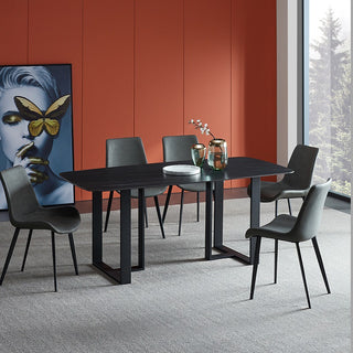 carol black sintered stone dining table