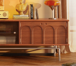 cate designer mid century modern tv console