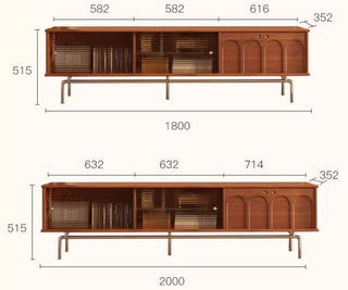 cate sturdy mid century modern tv console