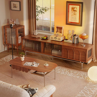 cate wooden mid century modern tv console