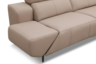 Beige electric recliner sofa on a white background
