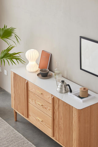 chic denise sideboard white stone top