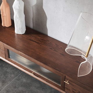 chic mike oak tv console interior