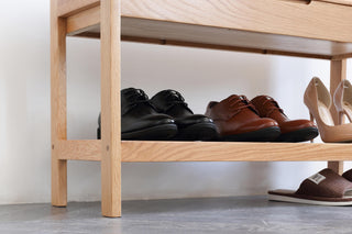christa shoe storage bench front view