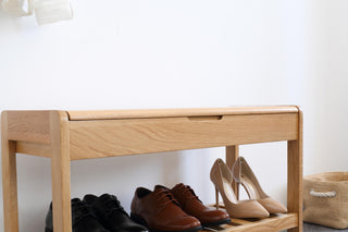 christa shoe storage bench top view