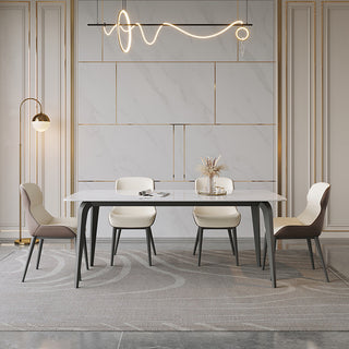 classic white sintered stone dining table