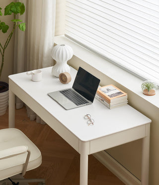 cleo study table pure white finish