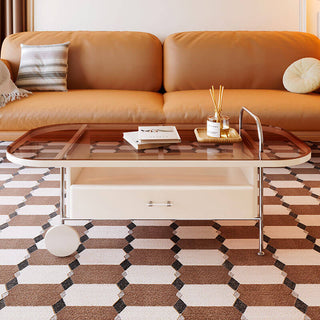 coffee table with wheels dina