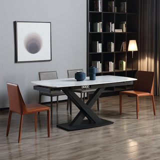 contemporary pura dining table metal base extendable