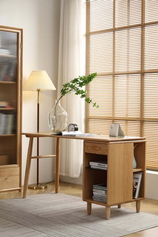 contemporary rocco solid wood study desk oak finish