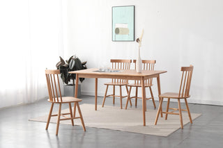 dante oak wood dining table natural finish