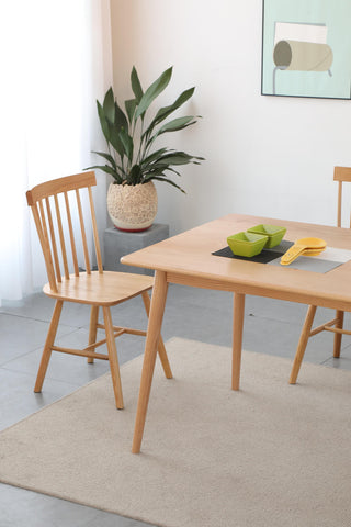 dante oak wood dining table rounded aesthetic