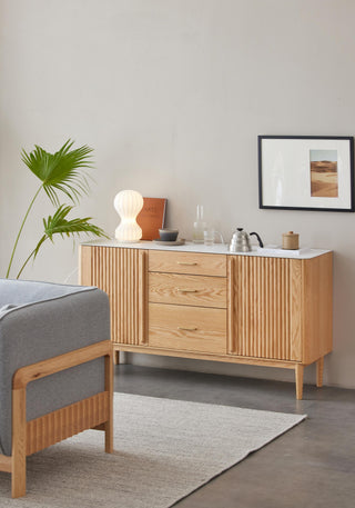 denise solid wood sideboard fluted doors