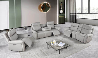 devin leather recliner with cupholders