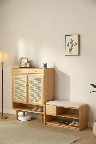 diego wooden cabinet for shoes oak storage solution