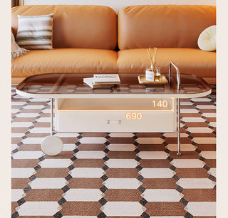dina mobile coffee table with wheels