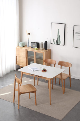 durable carlo extendable wood dining table sintered stone surface
