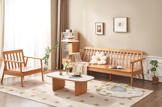 echo solid sofa with footstool