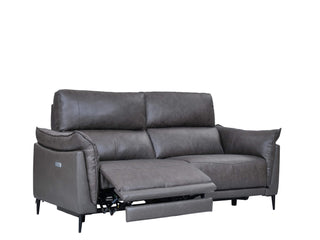 electric recliner grey leather sofa gabriel