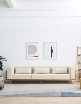 elegant luxe 3 seater sofa oak