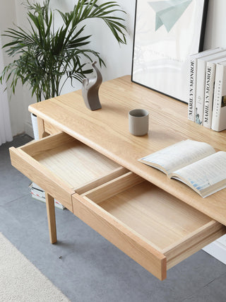 elegant paolo oak study table natural finish