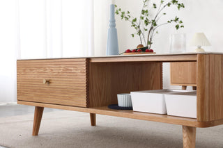 elegant parma wood coffee table with sintered stone top